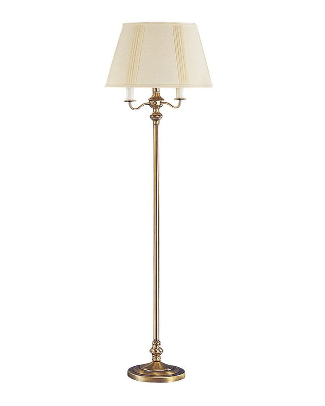 60" Bronze Four Light Traditional Shaped Floor Lamp With Beige Square Shade