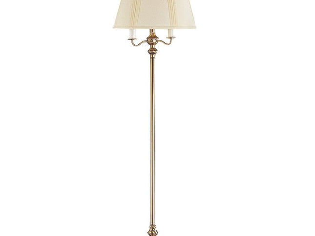 60" Bronze Four Light Traditional Shaped Floor Lamp With Beige Square Shade
