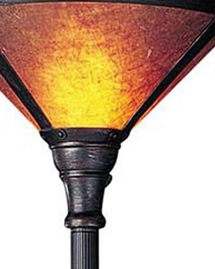 71" Rusted Torchiere Floor Lamp With Brown Dome Shade