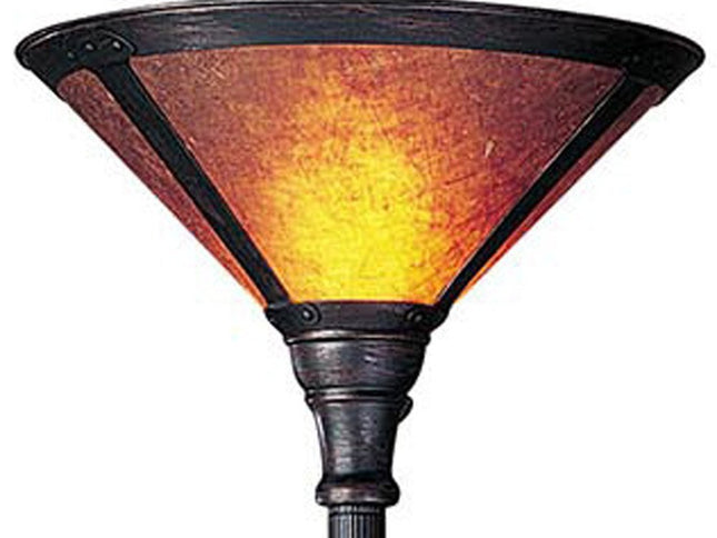 71" Rusted Torchiere Floor Lamp With Brown Dome Shade