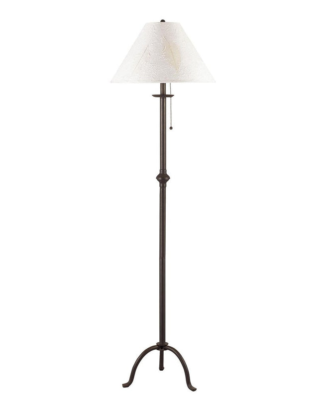 57" Black Traditional Shaped Floor Lamp With White Empire Shade