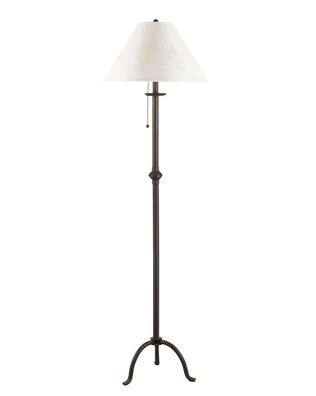 57" Black Traditional Shaped Floor Lamp With White Empire Shade