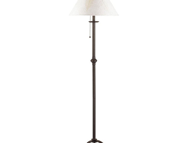 57" Black Traditional Shaped Floor Lamp With White Empire Shade