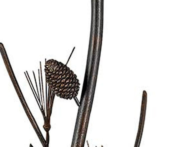 60" Rust Metal Floor Lamp With Brown Fabric Empire Shade