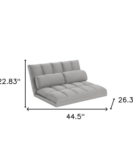 45" Gray Futon Convertible Sleeper Loveseat and Toss Pillows