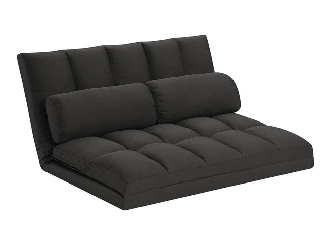 45" Gray Futon Convertible Sleeper Loveseat and Toss Pillows