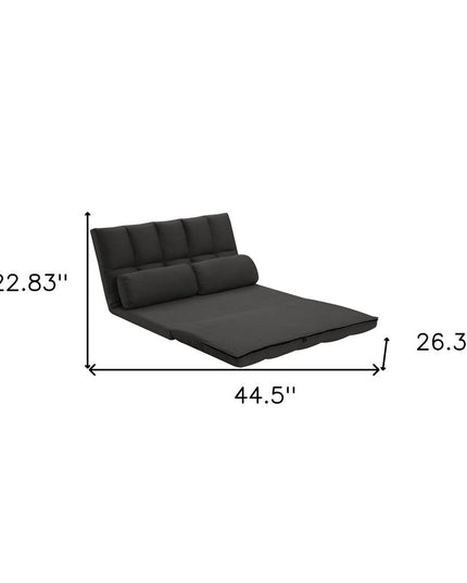 45" Gray Futon Convertible Sleeper Loveseat and Toss Pillows