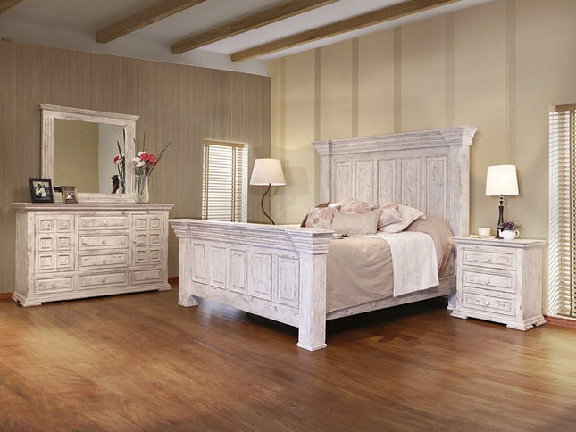 32" White Solid Wood Three Drawer Nightstand