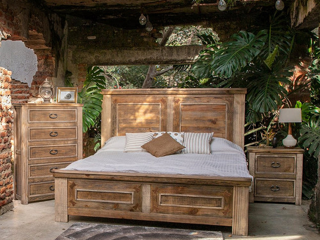 28" Wood Brown Two Drawer Nightstand