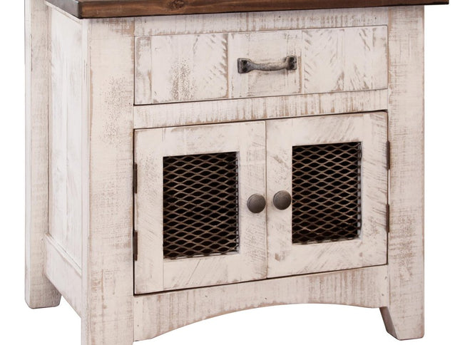 27" White One Drawer Nightstand