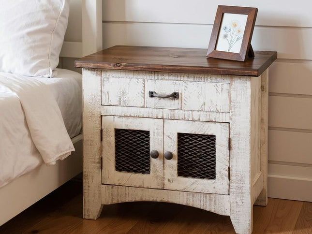 27" White One Drawer Nightstand