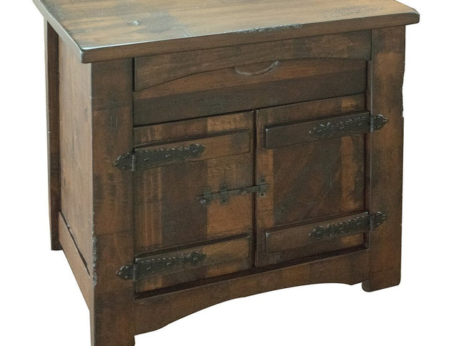 27" Brown Solid Wood One Drawer Nightstand