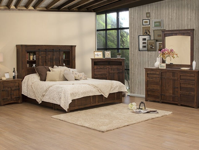 27" Brown Solid Wood One Drawer Nightstand