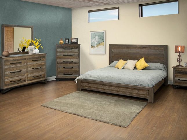 27" Brown Solid Wood Two Drawer Nightstand