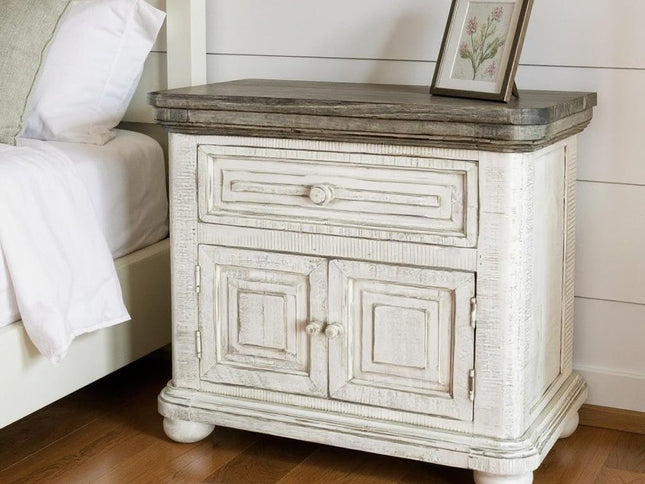 27" Ivory Solid Wood One Drawer Nightstand