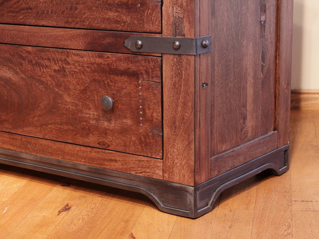 29" Wood Brown Two Drawer Nightstand