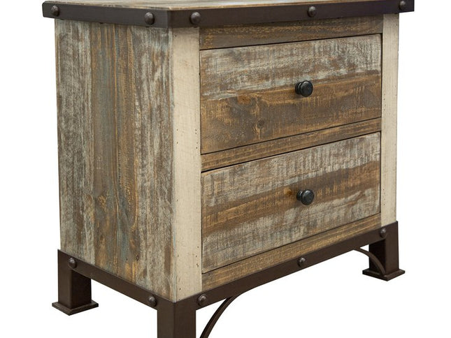 27" Brown Two Drawer Nightstand