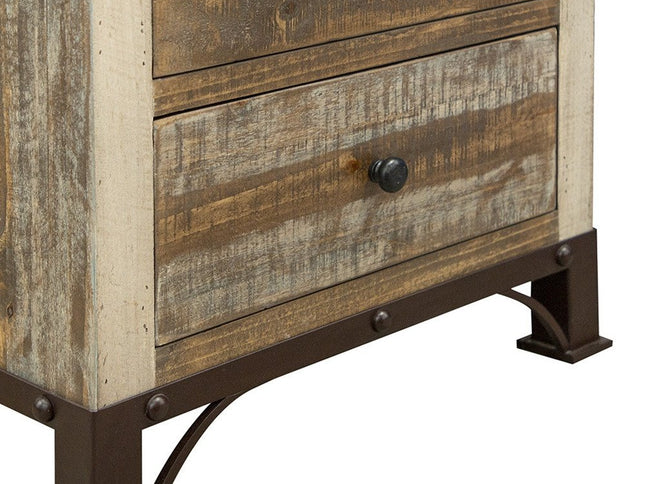 27" Brown Two Drawer Nightstand
