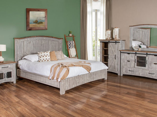 27" Gray Solid Wood One Drawer Nightstand