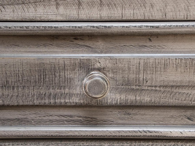 32" Gray Solid Wood Three Drawer Nightstand