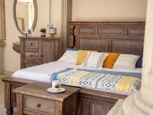 27" Brown Solid Wood One Drawer Nightstand