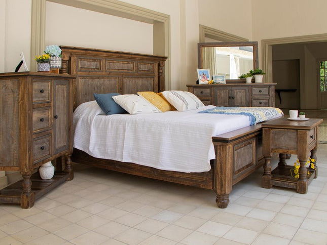 27" Brown Solid Wood One Drawer Nightstand