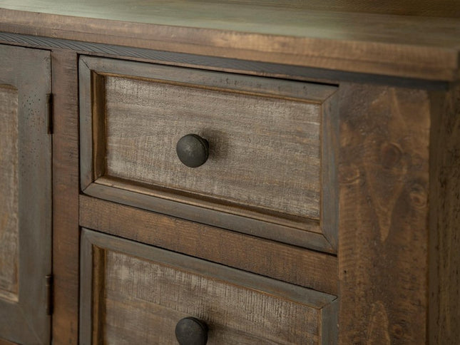 27" Brown Solid Wood One Drawer Nightstand