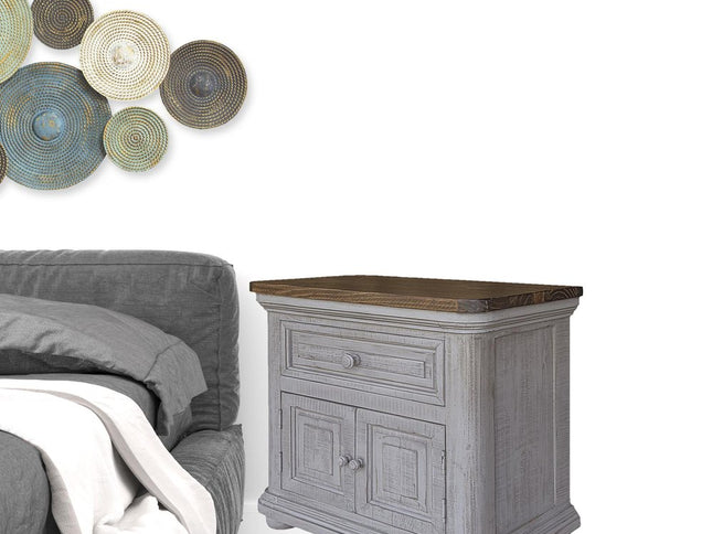 27" Gray One Drawer Nightstand