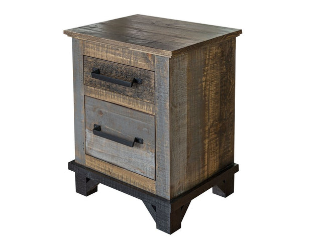 27" Brown Two Drawer Nightstand
