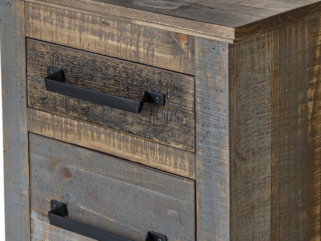 27" Brown Two Drawer Nightstand