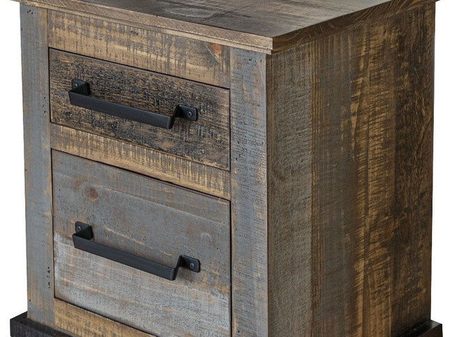 27" Brown Two Drawer Nightstand