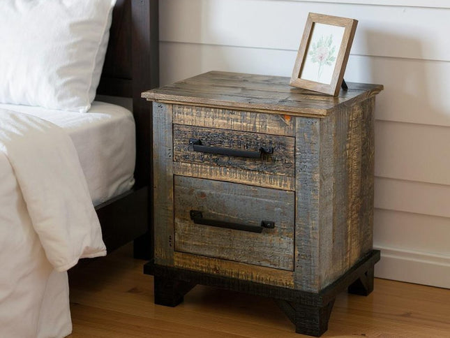 27" Brown Two Drawer Nightstand