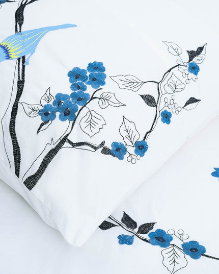 Blue and White King 100% Cotton 200 Thread Count Washable Duvet Cover Set