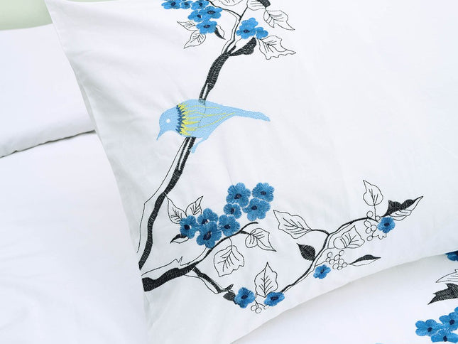 Blue and White King 100% Cotton 200 Thread Count Washable Duvet Cover Set