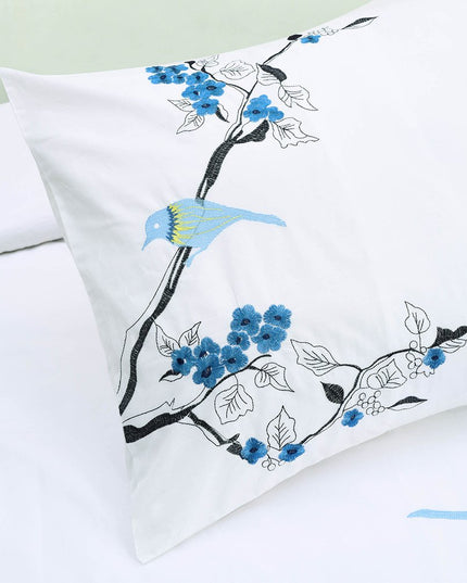 Blue and White King 100% Cotton 200 Thread Count Washable Duvet Cover Set