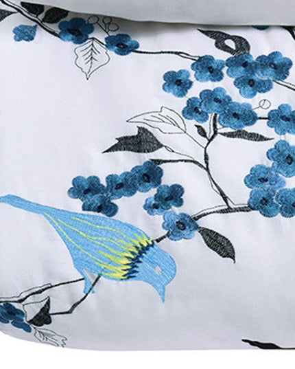 Blue and White King 100% Cotton 200 Thread Count Washable Duvet Cover Set