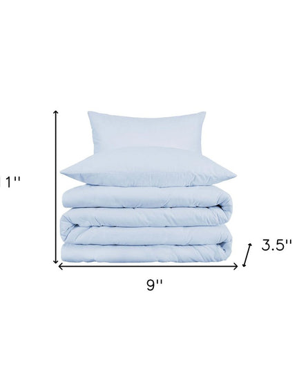Light Blue Queen Cotton Blend 1000 Thread Count Washable Duvet Cover Set