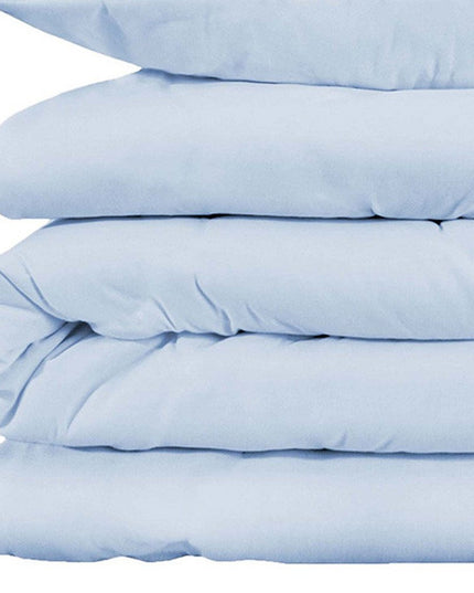 Light Blue Queen Cotton Blend 1000 Thread Count Washable Duvet Cover Set