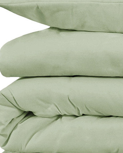 Light Green Queen Cotton Blend 1000 Thread Count Washable Duvet Cover Set