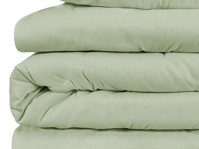 Light Green Queen Cotton Blend 1000 Thread Count Washable Duvet Cover Set