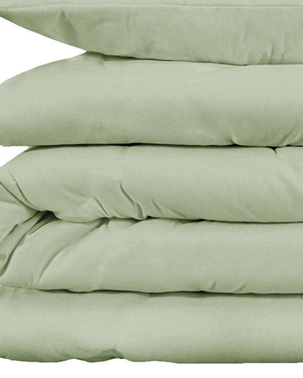 Light Green Queen Cotton Blend 1000 Thread Count Washable Duvet Cover Set