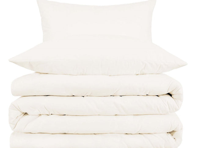Ivory Queen Cotton Blend 1000 Thread Count Washable Duvet Cover Set