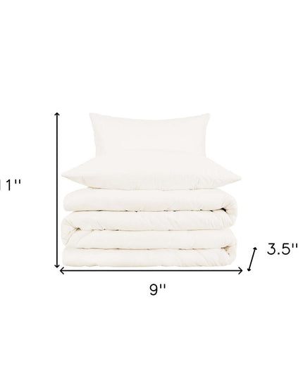 Ivory Queen Cotton Blend 1000 Thread Count Washable Duvet Cover Set