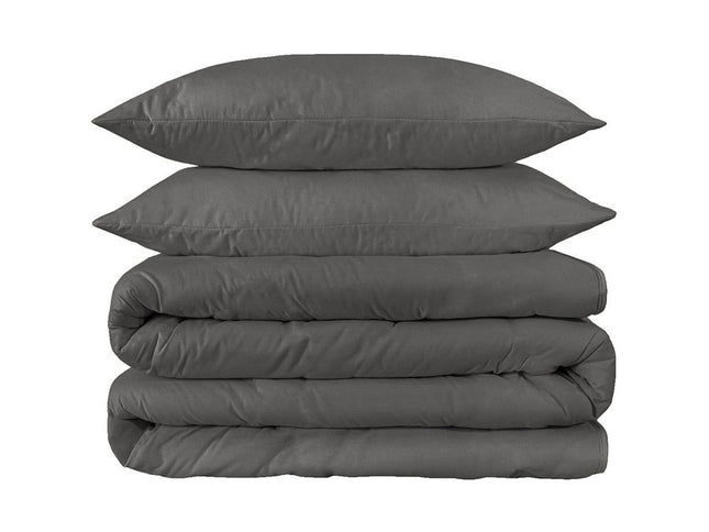Charcoal Queen Cotton Blend 1200 Thread Count Washable Duvet Cover Set
