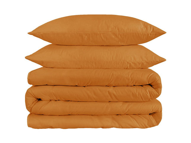 Orange Queen Cotton Blend 1200 Thread Count Washable Duvet Cover Set