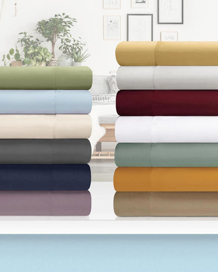 Orange Queen Cotton Blend 1200 Thread Count Washable Duvet Cover Set