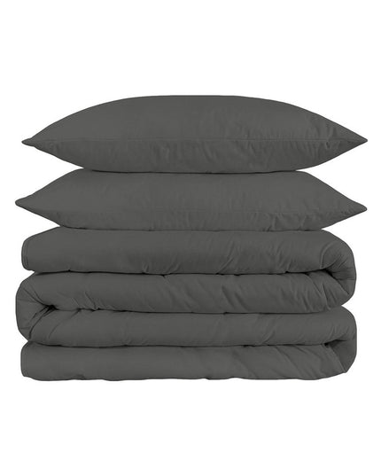 Gray King Cotton Blend 1500 Thread Count Washable Duvet Cover Set