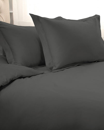 Gray King Cotton Blend 1500 Thread Count Washable Duvet Cover Set