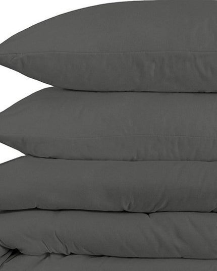 Gray King Cotton Blend 1500 Thread Count Washable Duvet Cover Set