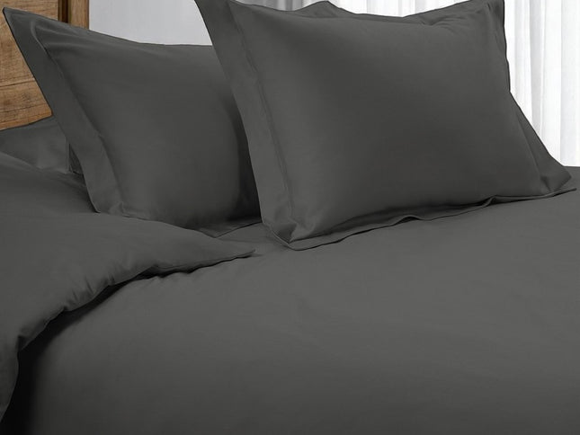 Gray King Cotton Blend 1500 Thread Count Washable Duvet Cover Set
